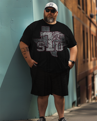 Ensemble de t-shirt grande taille pour homme avec grand logo Texas Southern University, costume de style sportif pour homme