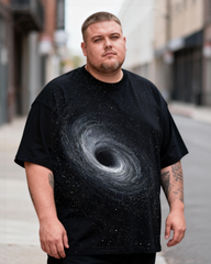 Black Hole in Space Men's Plus Size Short Sleeve T-Shirt