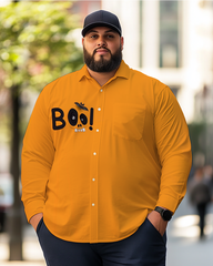 Men's Funny BOO Plus Size Long Sleeve Shirt