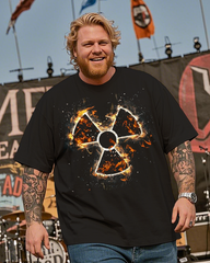 Burning Radiation Hazard Men's Plus Size Cotton T-Shirt