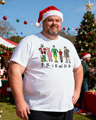 Christmas Friends Men's Cotton Big & Tall T-shirt