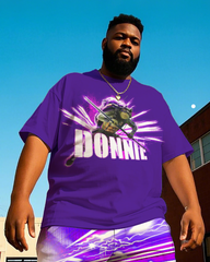 DONNIE Men's Plus Size T-Shirt & Shorts Suit