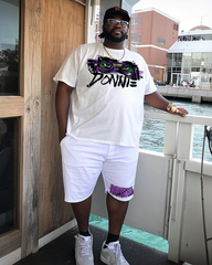 DONNIE Men's Plus Size T-Shirt & Shorts Suit