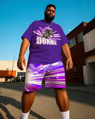 DONNIE Men's Plus Size T-Shirt & Shorts Suit