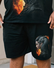DRACO QUEEN Men's Plus Size T-Shirt & Shorts Sets