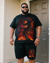 DRACONIS Men's Plus Size T-Shirt & Shorts Set