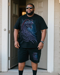 DRAGON BORNE Men's Plus Size T-Shirt & Shorts Set