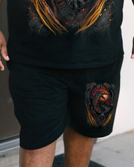 DRAGON FURNACE Men's Plus Size T-Shirt & Shorts Set