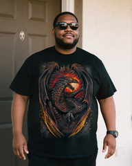 DRAGON FURNACE Men's Plus Size T-Shirt & Shorts Set