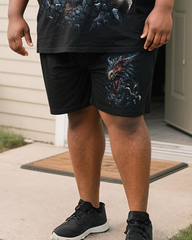 DRAGON'S LAIR Men's Plus Size T-Shirt & Shorts Set