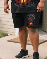DRAGON'S LAIR Men's Plus Size T-Shirt & Shorts Set