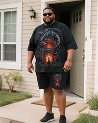 DRAGON'S LAIR Men's Plus Size T-Shirt & Shorts Set