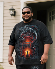 DRAGON'S LAIR Men's Plus Size T-Shirt & Shorts Set