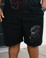 DRAGON SHARDS Men's Plus Size T-Shirt & Shorts Set