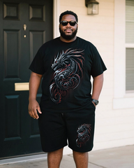 DRAGON SHARDS Men's Plus Size T-Shirt & Shorts Set