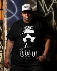 Men's Down Face Plus Size Short Sleeve T-Shirt