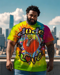 Dude Love Tie Dye Mankind Mick Foley Men's Big & Tall Short Sleeve T-Shirt