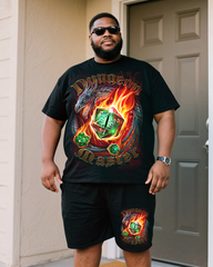 Dungeon Master Men's Plus Size T-Shirt & Shorts Set