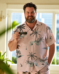 Hawaiian Vacation Style Men's Plus Size Pockets Shirt Shorts Suit