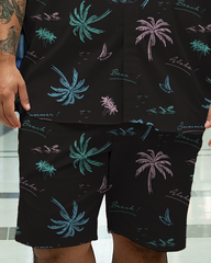 Hawaiian Vacation Style Men's Plus Size Pockets Shirt Shorts Suit