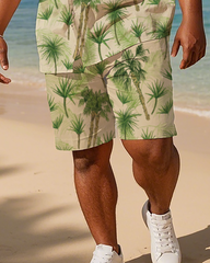 Hawaiian Vacation Style Men's Plus Size Pockets Shirt Shorts Suit