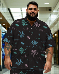 Hawaiian Vacation Style Men's Plus Size Pockets Shirt Shorts Suit
