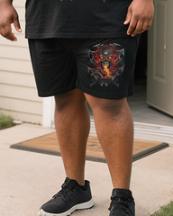 FIRE DRAGON Men's Plus Size T-Shirt & Shorts Set