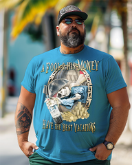 FOOL & HIS MONEY Bedrucktes Kurzarm-T-Shirt für Herren in Übergröße