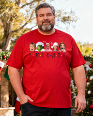 Friends christmas Men's Cotton Big & Tall T-shirt