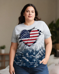 Gradient Tie-dye Women's Plus Size T-shirts