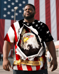 God bless USA Men's Plus Size Short Sleeve T-Shirt