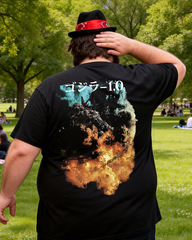 Godzilla Minus One Distressed Mineral Wash Men's Big & Tall Cotton T-shirt