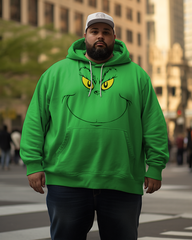 Men's How Grinch Stole Christmas Face Plus Size Hoodie