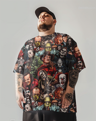 Men's Halloween Fabric Plus Size T-Shirt & Short,