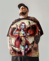 Sally Nightmare Before Christmas Men's Plus Size T-Shirt & Short,