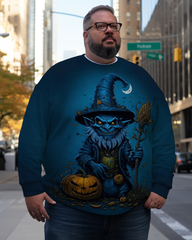 Men's Halloween Witch & Pumpkin Plus Size Sweatshirts