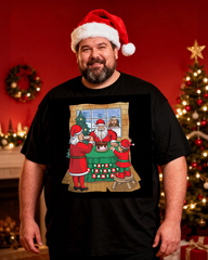 Happy Birthday Santa Men's Cotton Big & Tall T-shirt