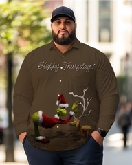 Men's Happy Thursday Plus Size Long Sleeve Shirt