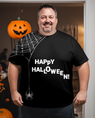 Men's Halloween Cobweb Spider Plus Size T-Shirt