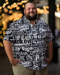 Men's Harley Quinn Plus Size Short Sleeve Shirt