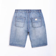 Plus Size Men's Straight Summer Short Jeans, Denim Short Pants