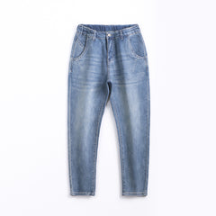 Plus Size Men's Loose Fit Stretch Ankle Jeans