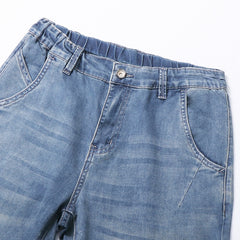 Plus Size Men's Loose Fit Stretch Ankle Jeans