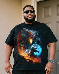 INFERNAL DUEL Men's Plus Size T-Shirt & Shorts Set