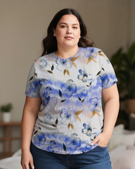 Gradient Tie-dye Women's Plus Size T-shirts
