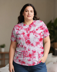 Gradient Tie-dye Women's Plus Size T-shirts