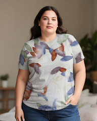 Gradient Tie-dye Women's Plus Size T-shirts