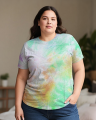Gradient Tie-dye Women's Plus Size T-shirts
