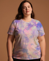 Gradient Tie-dye Women's Plus Size T-shirts