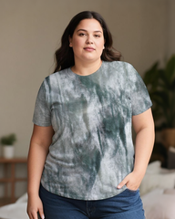 Gradient Tie-dye Women's Plus Size T-shirts